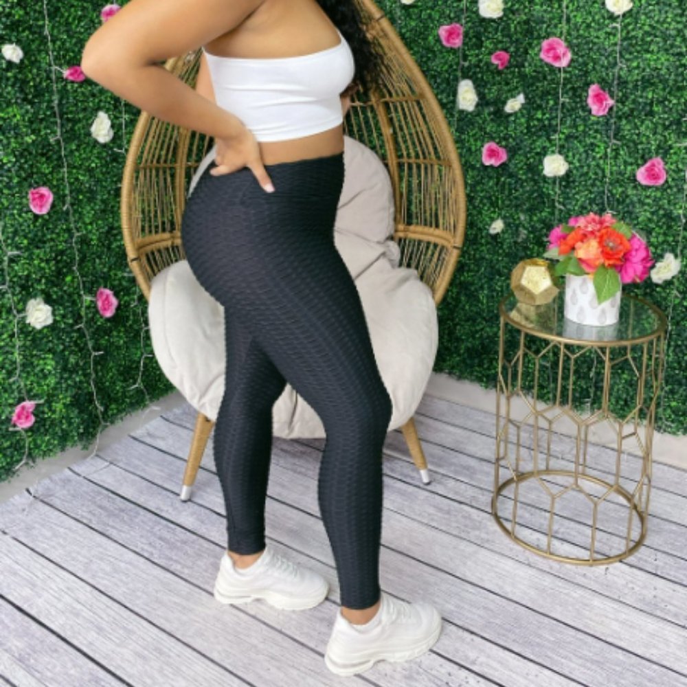 Ruched Brazilian Leggings - Black